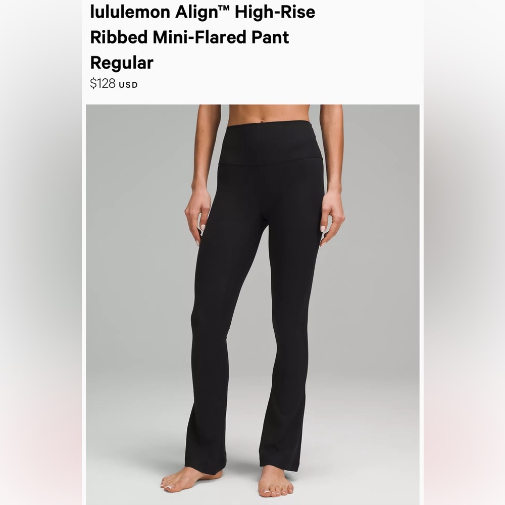Lululemon Align High-rise ribbed mini-flare yoga pants Size 4 regular